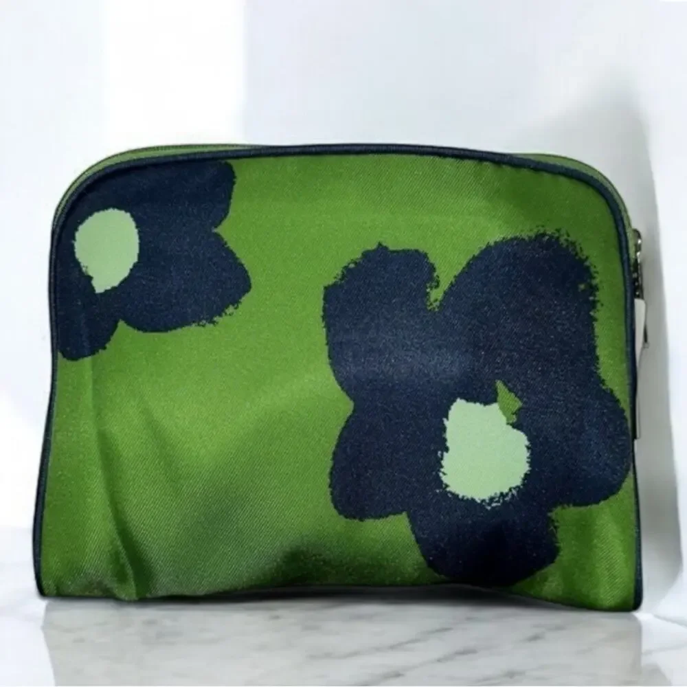 Clinique x Kate Spade Green Floral Pouch